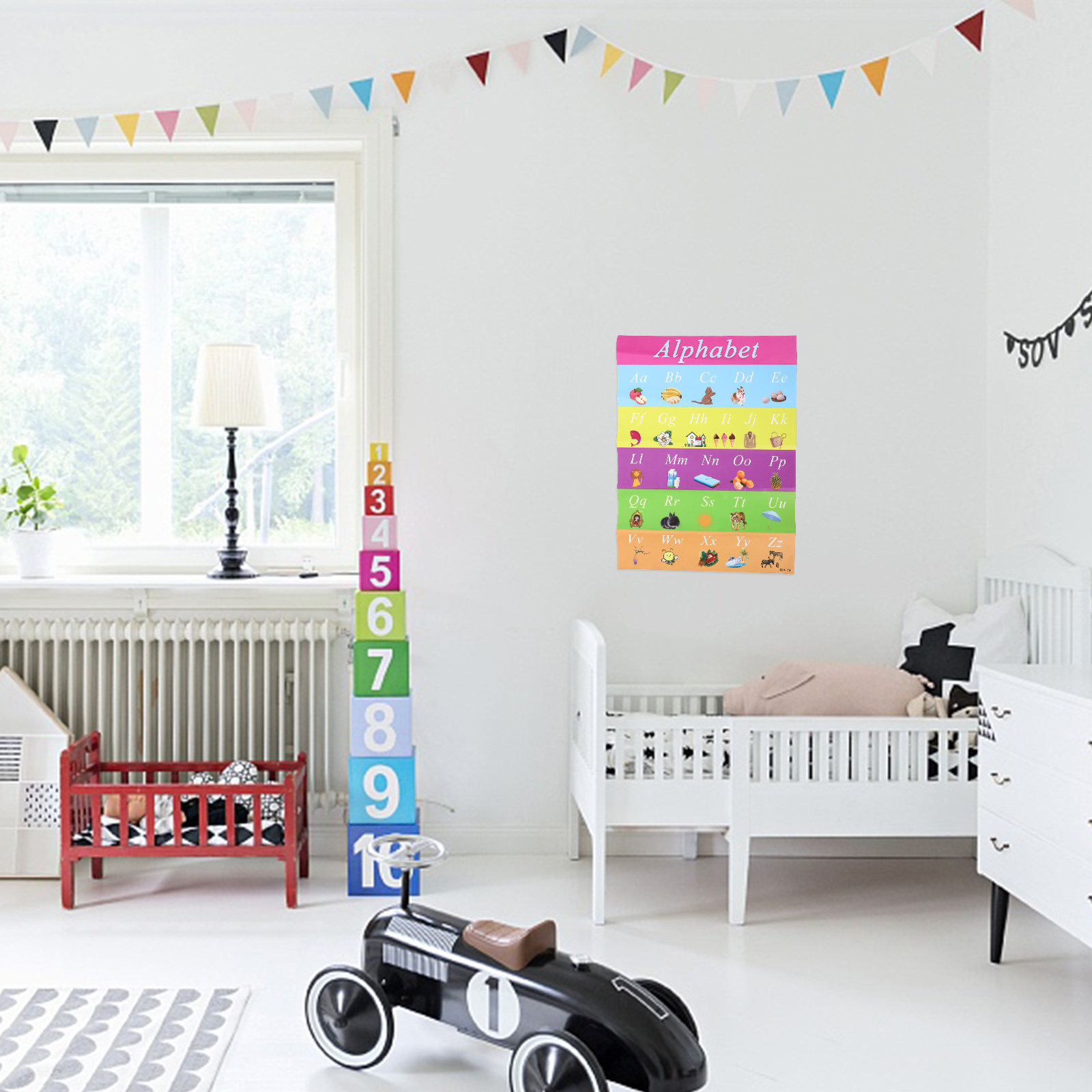 Kids Educational Posters - โปสเตอร์การศึกษาปฐมวัยสำหรับเด็ก ขนาด 30x40 ซม. แผนภูมิตัวอักษรภาษาอังกฤษแบบมีกาวในตัว แผนที่ติดผนังเรียนรู้ภาษาอังกฤษ