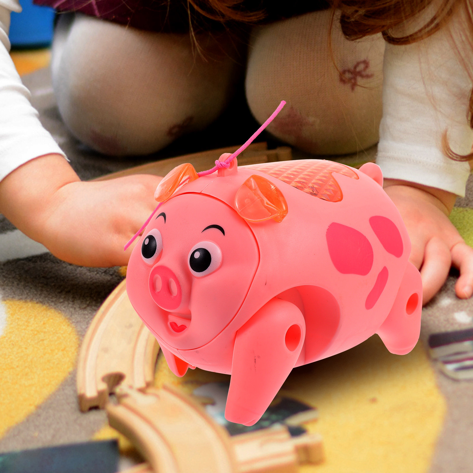 Kids Education Music - หมูไฟฟ้าดึงเชือก เดินได้ มีไฟและเสียงเพลง สำหรับเด็ก ของขวัญวันเกิด ของเล่นเสริมพัฒนาการสำหรับเด็กเล็กในบ้าน