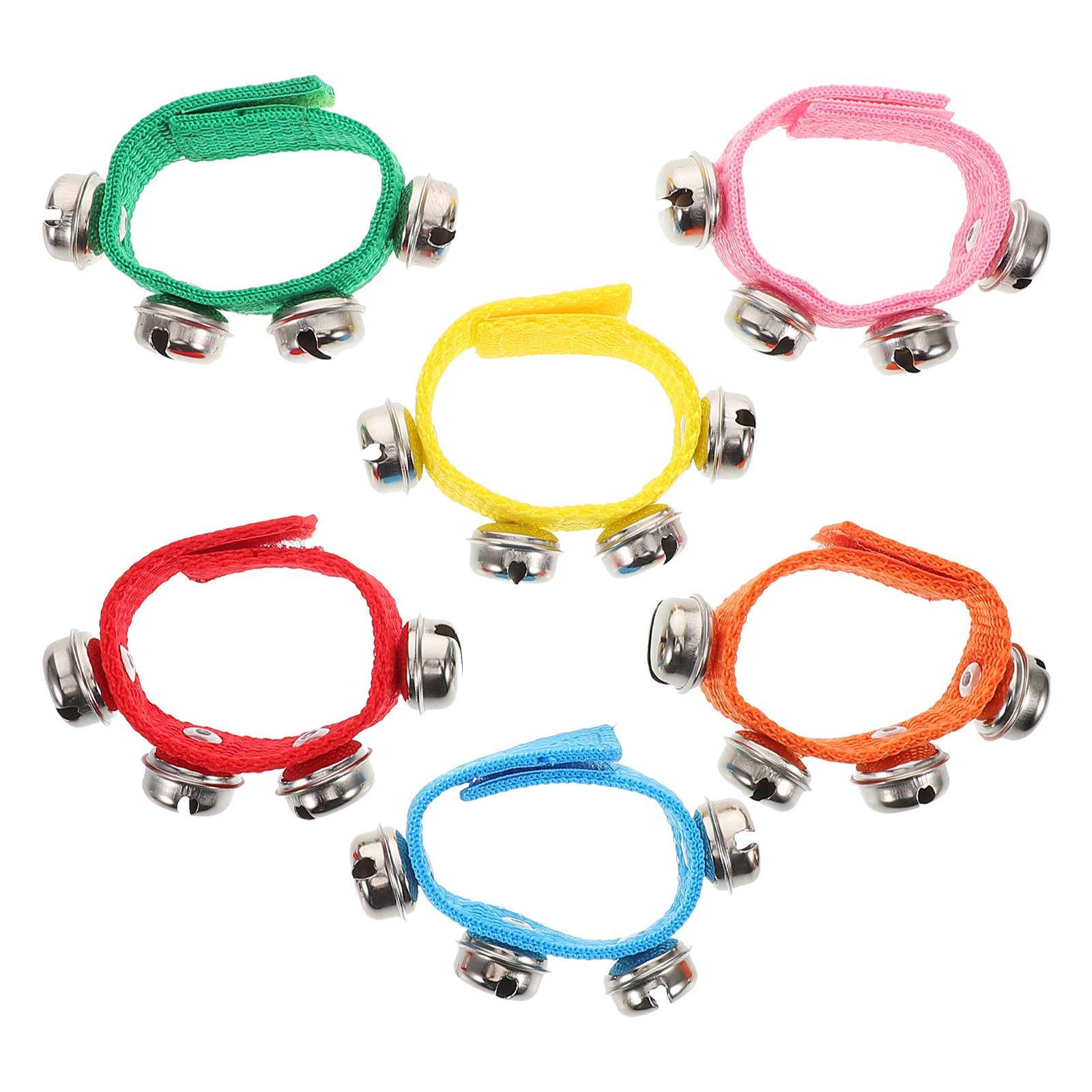 Kids Education Music - 6 ชิ้น กระดิ่งข้อมือสำหรับเด็ก สายรัดปรับได้หลากสี กระดิ่งดนตรีสำหรับการศึกษาปฐมวัย การพัฒนาประสาทสัมผัส