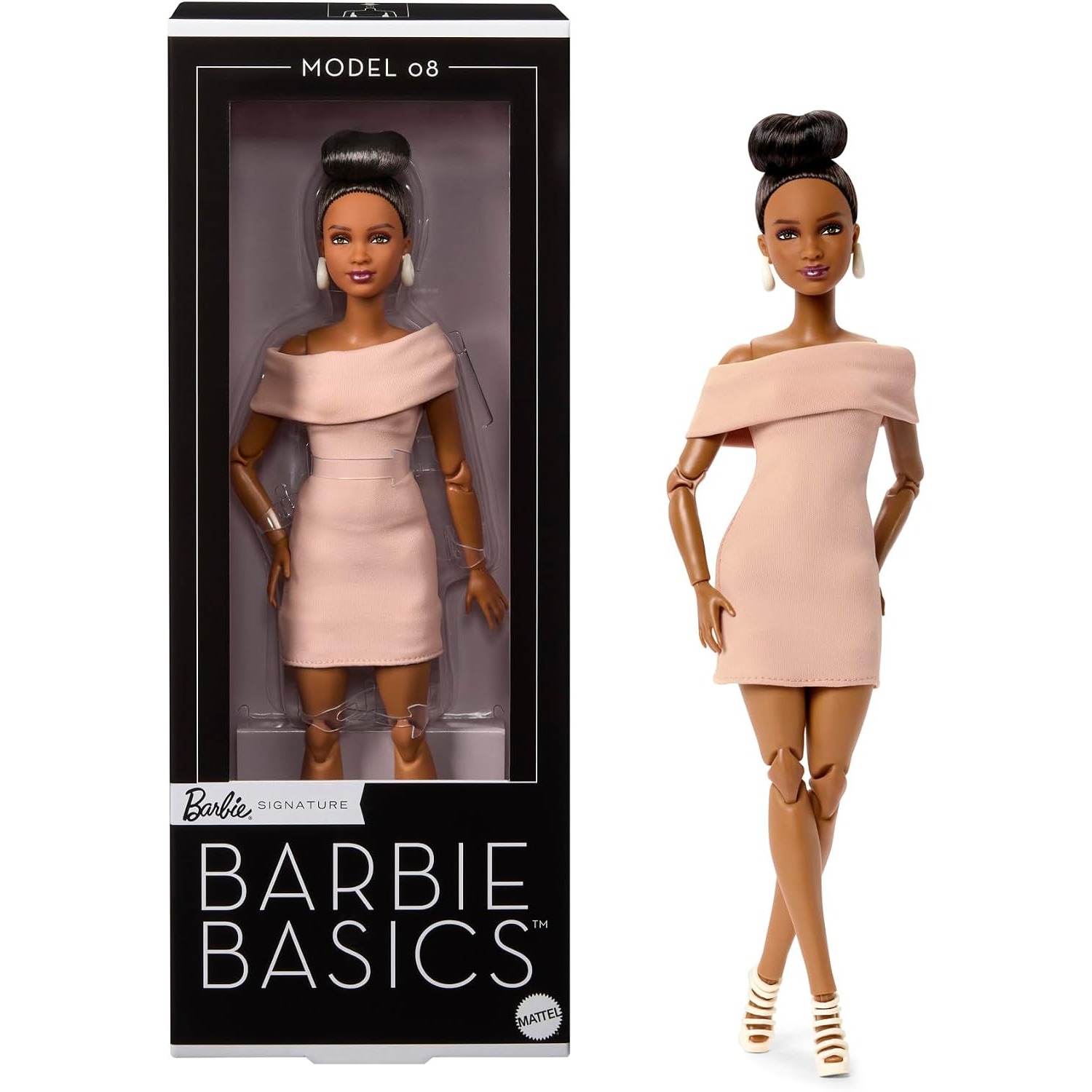 Mattel Toy Barbie - ตุ๊กตาบาร์บี้เบสิกส์ รุ่นกลาง 08 ผมบลอนด์ ข้อต่อขยับได้ ของเล่นแบรนด์แท้
