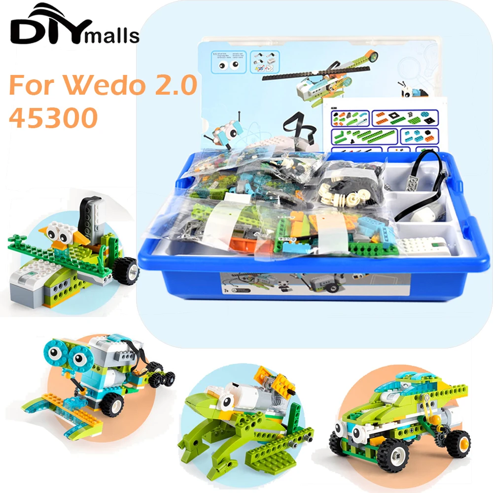 Coding Robot Toy - ชุดสร้างหุ่นยนต์ บล็อกประกอบที่เข้ากันได้กับ Wedo2.0 ของเล่น DIY เพื่อการศึกษา