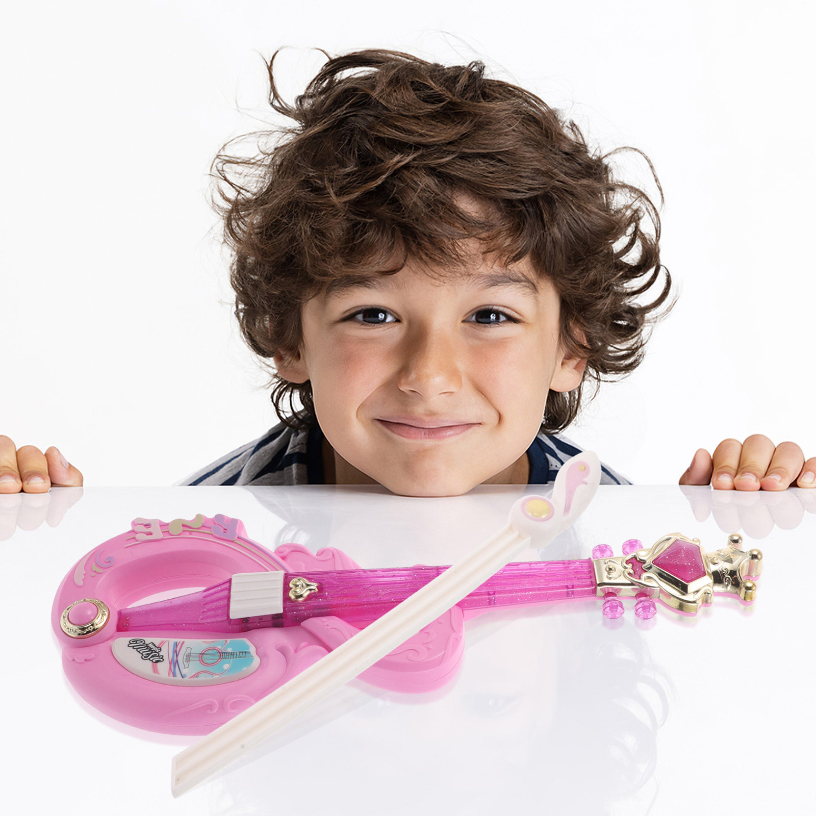 Kids Education Design - ไวโอลินจำลองขนาดเล็กน้ำหนักเบา สำหรับการเล่นบทบาทสมมติเพื่อการศึกษาปฐมวัยของเด็ก ดีไซน์สมจริง สีสันสดใส เครื่องดนตรีสำหรับงานปาร์ตี้