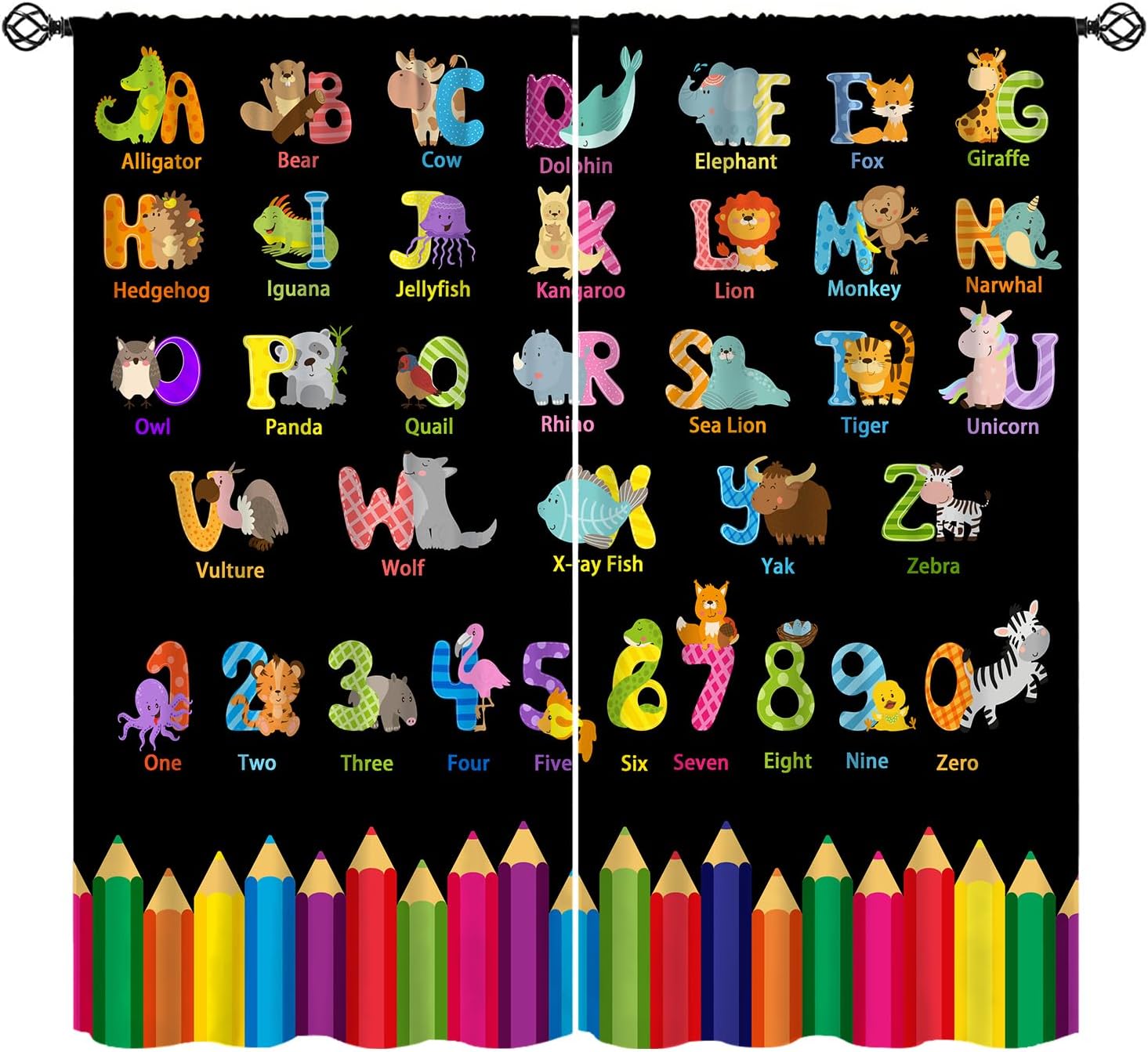 ผ้าม่านลายการ์ตูน ABC ตัวอักษร - Kids Education Youtube บทวิจารณ์และราคา