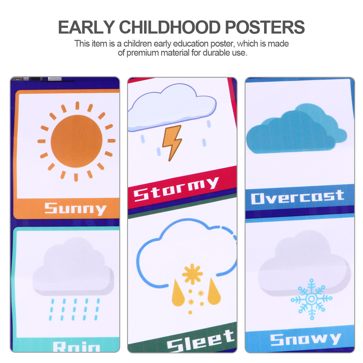 1 ชิ้น โปสเตอร์สภาพอากาศแบบแขว - Kids Educational Posters บทวิจารณ์และราคา
