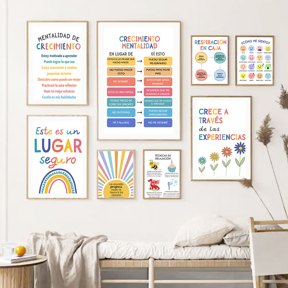 สโลแกนการศึกษาภาษาสเปนสายรุ้งซ - Kids Educational Posters บทวิจารณ์และราคา