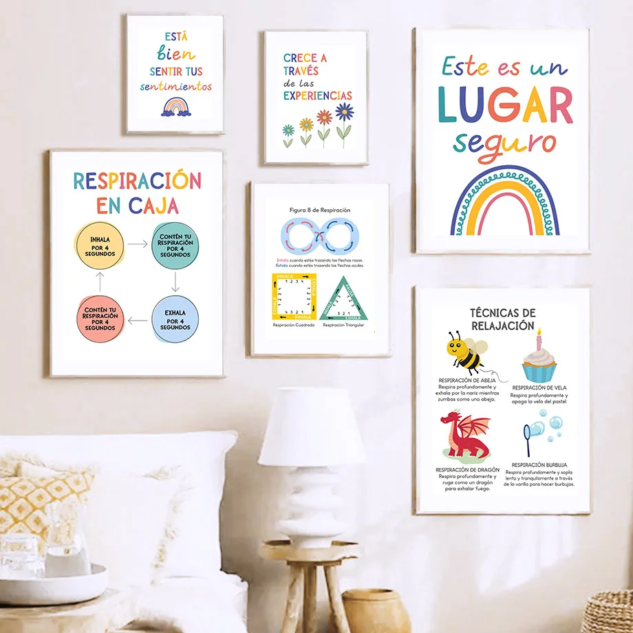 สโลแกนการศึกษาภาษาสเปนสายรุ้งซ - Kids Educational Posters บทวิจารณ์และราคา