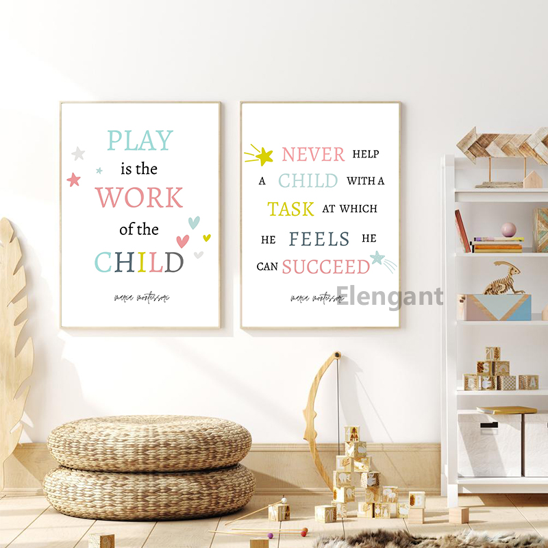 Play is the Work of A Child Qu - Kids Educational Posters บทวิจารณ์และราคา