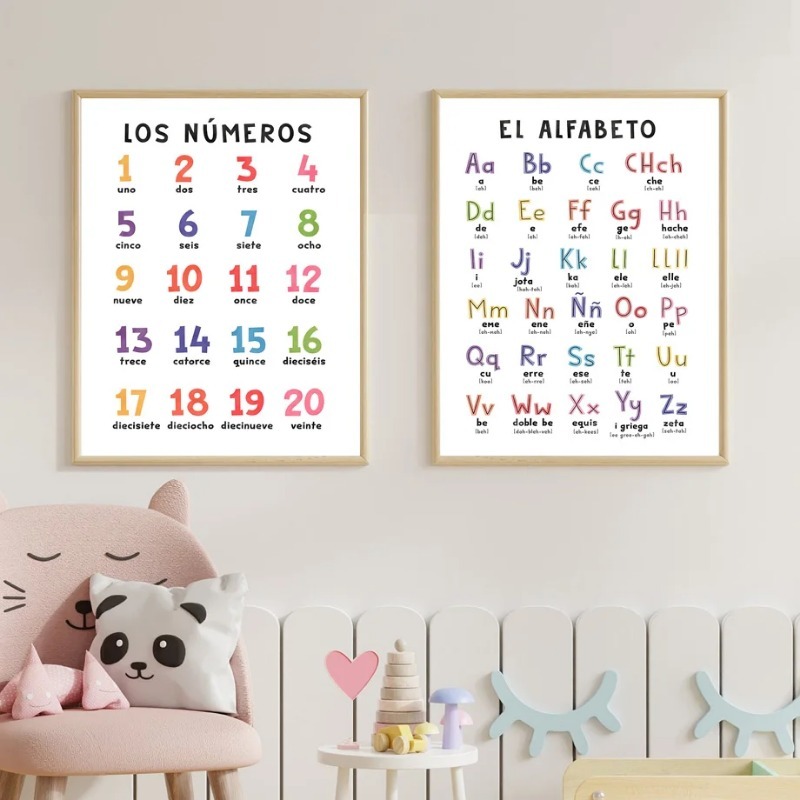 ศิลปะติดผนังลายตัวอักษรภาษาสเป - Kids Educational Posters บทวิจารณ์และราคา